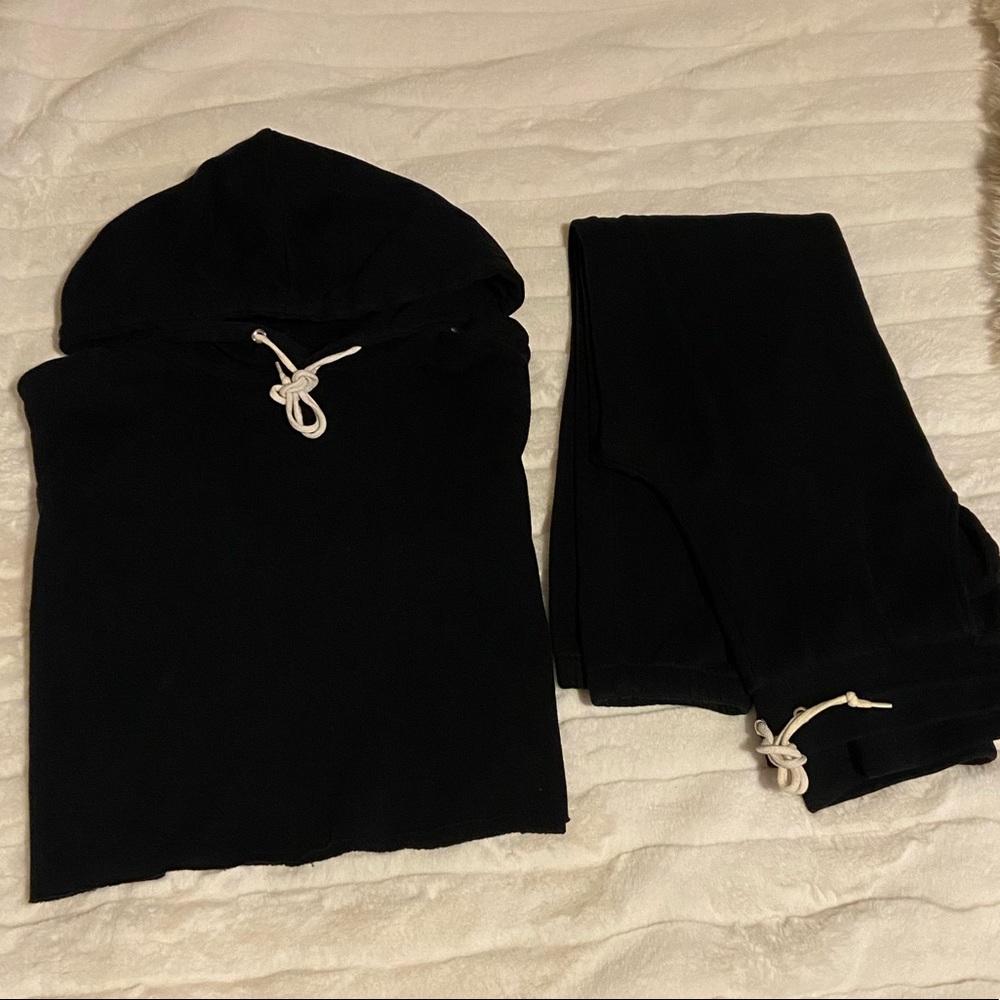 Wild Fable Crop atop Sweat Suit in Black. The cutest!